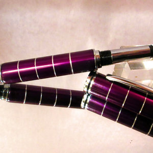 A Purple fountain pen, crafted from aluminium
