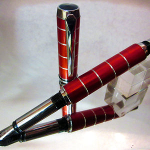 A Red fountain pen crafted from aluminium