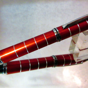 A Red fountain pen crafted from aluminium