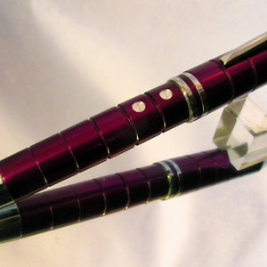 A purple fountain pen crafted from aluminium