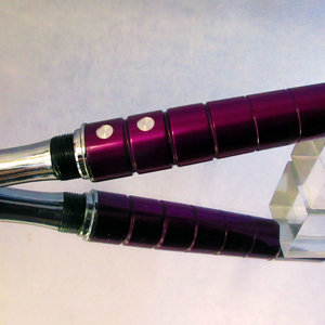 A purple fountain pen crafted from aluminium