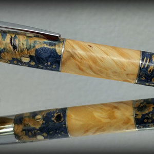Segmented Vesper - Blue Box Elder & Clear Box Elder Burl