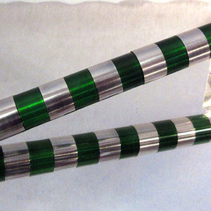 Silver and green bands