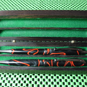 Acrylic-based Material Pen Set in African Blackwood Box