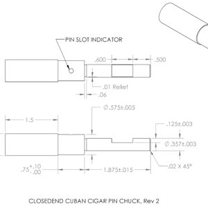 Closed end Cuban Cigar Pen, custom pin chuck