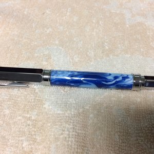 Vertex Fountain Pen - Chrome with Blue