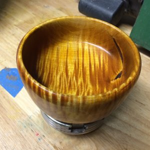 Dyed figured maple bowl