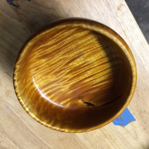 Dyed figured maple bowl