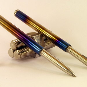 Two flamed pens