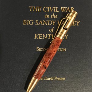 Antique Brass Tec Pen with Stabilized Redwood Burl