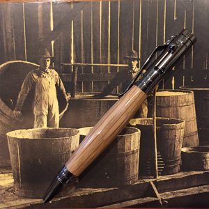 Gun Metal Tec Pen in White Oak from a used Bourbon Barrel