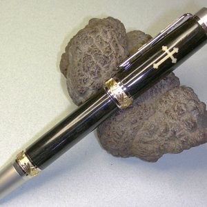 Irish Bog Oak with Cross Inlay