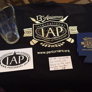 IAP glass, shirt, can hugger, & decal