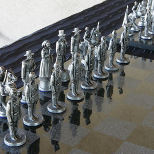 Pewter Civil War Chess Set
