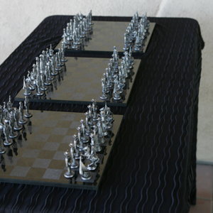 Pewter Civil War Chess Set