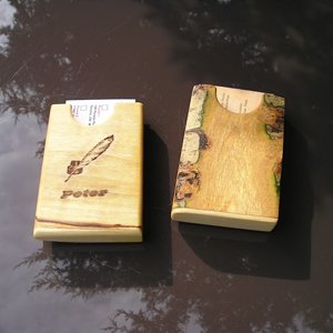Business card holders.