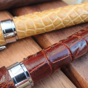 New pen in Crodolie and  shark Leather