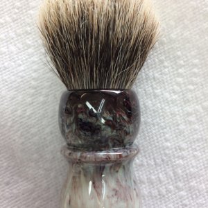 Light green & dark purple shaving brush