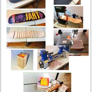Old used skateboard with new function