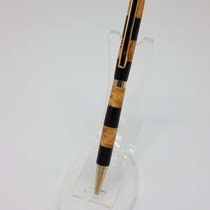 Box Elder Burl and Irish Bog Oak Gold Slimline