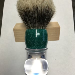 Clear/green turquoise sparkle shaving brush