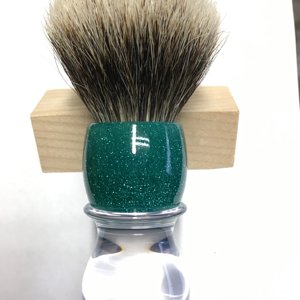 Clear/green turquoise sparkle shaving brush