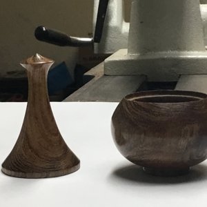 Box, vase, & acorn