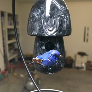 First resin birdhouse ornament