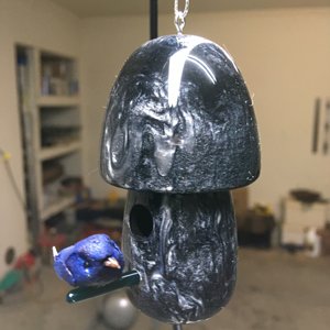 First resin birdhouse ornament