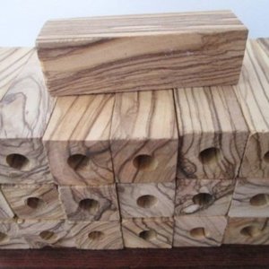 Pre-Drilled 7mm ~ Bethlehem Olive Wood Short Pen Blanks. 2 1/2 X 3/4 X 3/4 inch