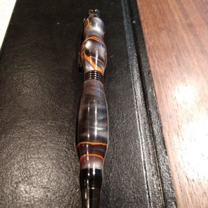 all acrylic. Black and orange.