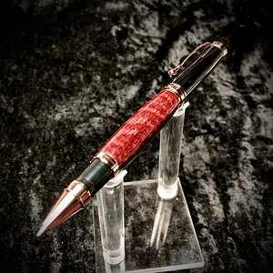 Gorgeous red stabilized Snakewood on Oxford V2 kit