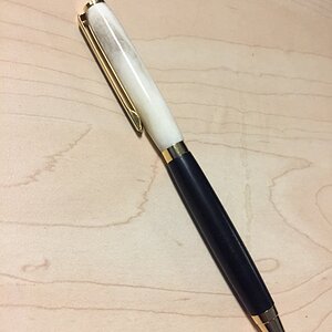 Gold Slimline in deer antler and African blackwood