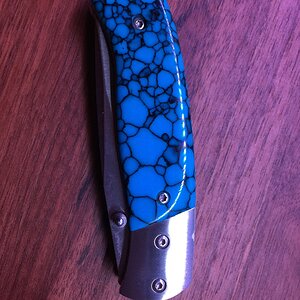 stainless and turquoise trustone linerlock.