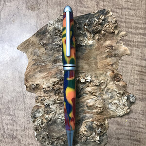 Rainbow Acrylic on a Satin Designer Twist Pen