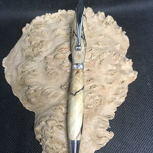 Spalted Missouri Hackberry on a Chrome Slimline Click Pen