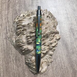 Multi-color Resin and Honeycomb on a Gun Metal Devin Click Pen