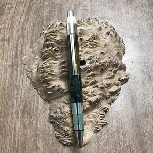 Double Dyed Spalted Maple Burl on a Stratus 24K Gold Click Pen
