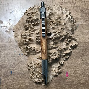 Masur Birch on a Gun Metal Anvil EDC Click Pen