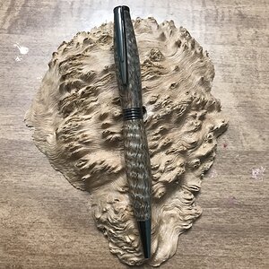 Curly Mango on a Gun Metal Trimline Twist Pen