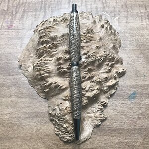 Curly Mango on a Gun Metal Slimline Click Pen
