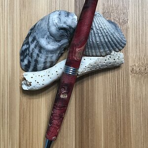 Doubles Dyed/Stabilized Burl on a Trimline Twist pen