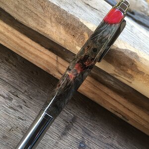 aRM PENS  -  ROLLESTER  ROLLER  BALL in HYBRID  BUCK  EYE  BURL 1.JPG