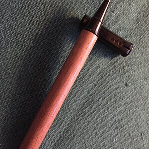 Snap cap rollerball in black chrome and Brazilian Rosewood