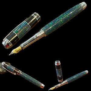 Opal and African Blackwood fountain pen