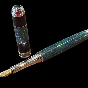 Opal and African Blackwood fountain pen