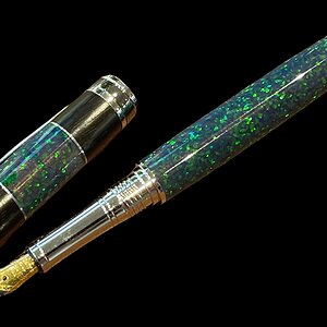 Opal and African Blackwood fountain pen