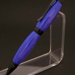 Blue River Agate Tru-Stone Black Chrome Cigar