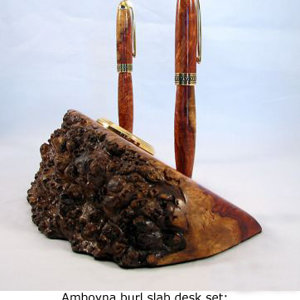 Amboyna burl desk set