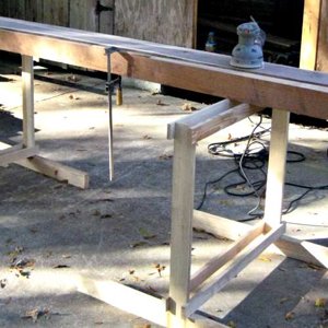 Temporary outdoor workbench